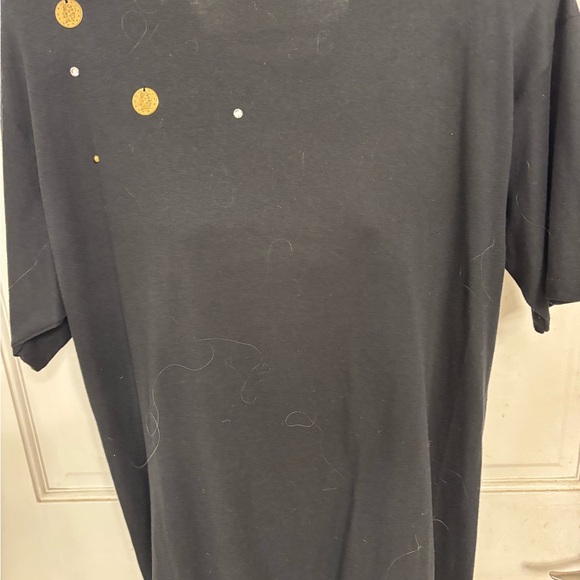 Accente’ Black Large Embroidered Corvette. Rhinestones, studs and hanging coins. - Picture 6 of 8